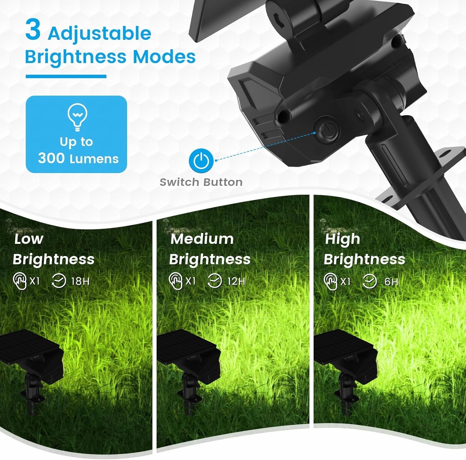 VOLISUN Solar Landscape Spotlights Adjustable Outdoor, Uplights Solar Waterproof IP67, Spot Lights Solar Powered for House,Tree,27 LED with 3 Lighting Modes(12 Pack- Cool White)