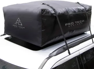 Voyager 18 Cubic Feet Waterproof Car Topper Luggage Carrier - Cargo Carrier for Top of Vehicle, Rooftop Cargo Bag Use with or Without Roof Rack, UV-Protected, 48 x 36 x 18 in, 4 Straps Included