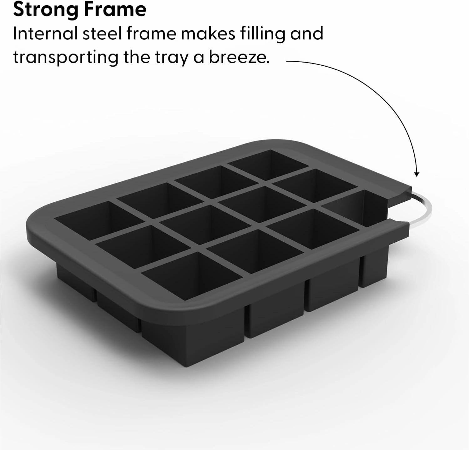 W&P Peak Silicone Everyday Ice Tray w/ Protective Lid | Speckled White | Easy to Remove Ice Cubes | Food Grade Premium Silicone | Dishwasher Safe, BPA Free