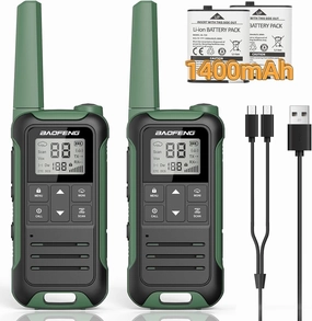 Walkie Talkies Long Range Walkie Talkie for Adults F22 FRS Radio Walky Talky Family Walkie-Talkie Rechargeable with 1400 mAh Battery USB Charger for Hiking Camping Trip(2 Pack)