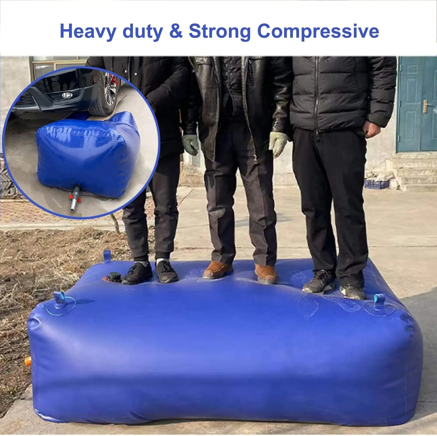 Water Storage Bag Multifunction Water Storage Bladder Bag, Foldable Large Water Tank Container, Portable Irrigation/Transport/Emergency Water Carrier (Size : 1x0.7x0.35m/240L/63Gallon) (One