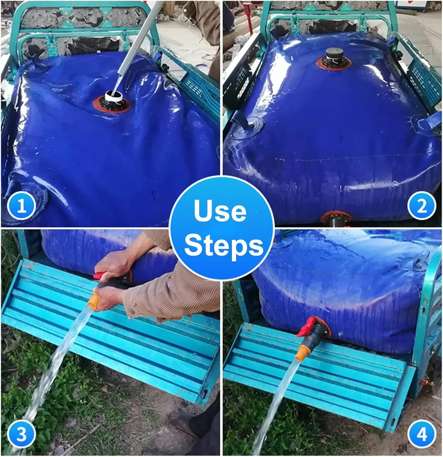 Water Storage Bag Multifunction Water Storage Bladder Bag, Foldable Large Water Tank Container, Portable Irrigation/Transport/Emergency Water Carrier (Size : 1x0.7x0.35m/240L/63Gallon) (One