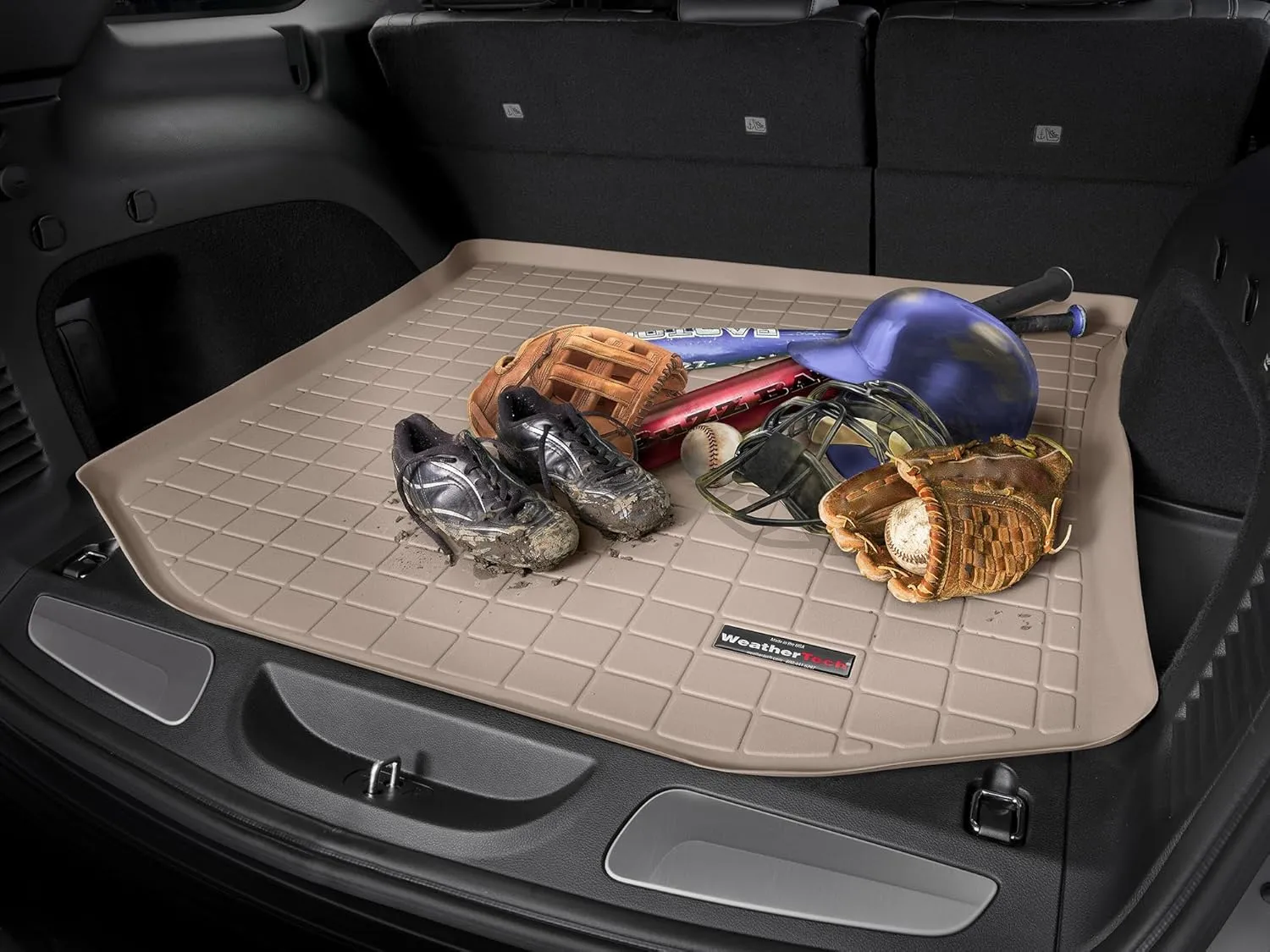 WeatherTech Cargo Trunk Liner for Hyundai Santa Fe - Behind 2nd Row (411415) Tan