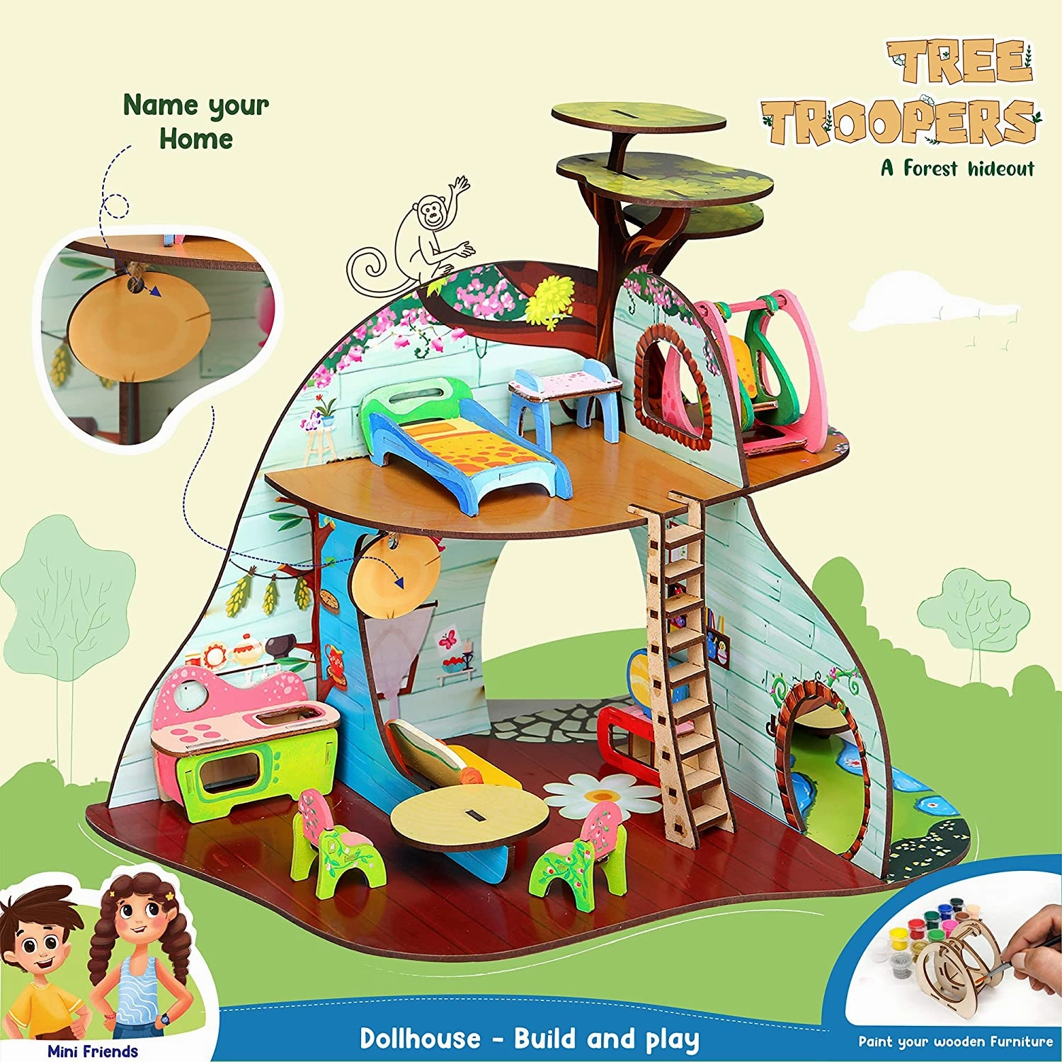Webby Tree Troopers A Forest Hideout All Side Play Doll House