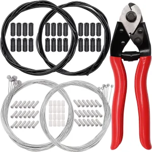 weideer Stainless Steel Wire Cutter Bike Brake Cable Housing Shifter Cable Housing Universal Bike Cable Kit Bicycle Brake Cable Shift Cable with Bike Cable End Caps O-Rings