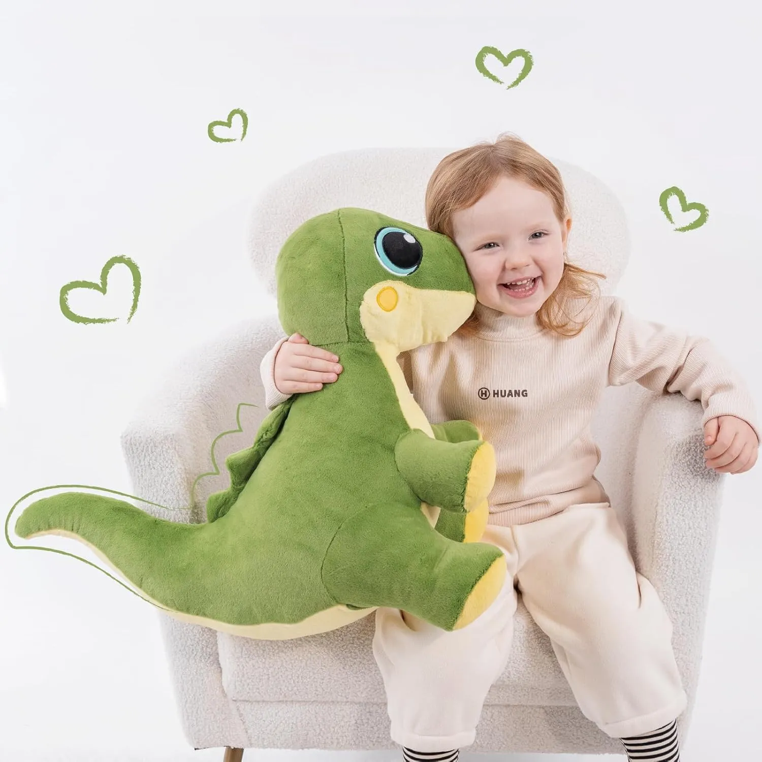 Weighted Dinosaur Stuffed Animal for Boys, Large Dinosaur Plush Toys, Dino Stuffed Animals, Big Weighted Stuffed Animals Gift for Kids, Adults on Birthday Children's Day Christmas(23" 4.4lbs)