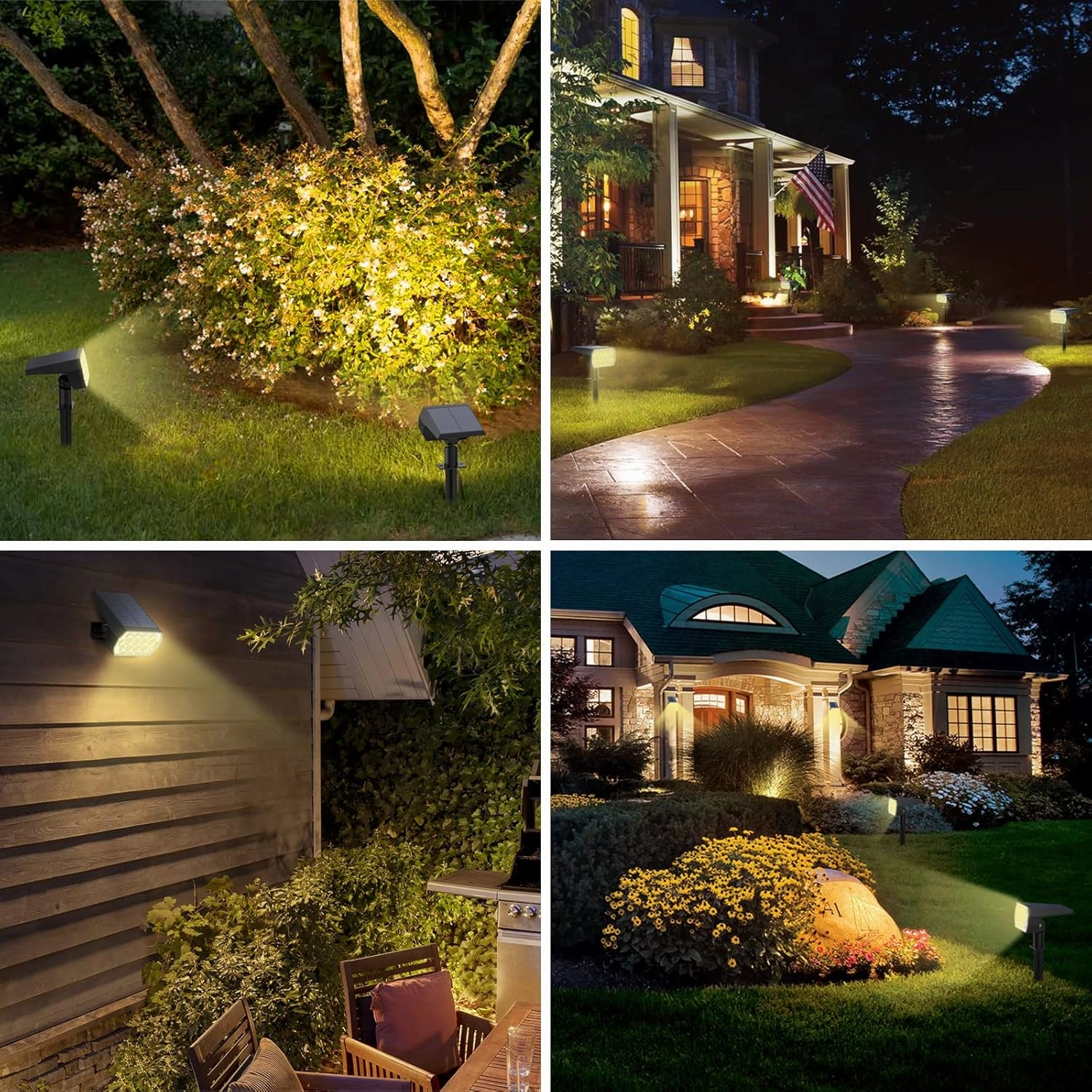 WELALO Solar Spot Lights Outdoor, [6 Pack/52 LED/3 Modes] Solar Landscape Spotlights, Solar Powered Security Lights, IP68 Waterproof Wall Lights for Outsides Walkway Yard Garden Driveway(Warm White)