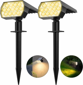 WELALO Solar Spot Lights Outdoor, [6 Pack/52 LED/3 Modes] Solar Landscape Spotlights, Solar Powered Security Lights, IP68 Waterproof Wall Lights for Outsides Walkway Yard Garden Driveway(Warm White)
