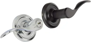 Weslock Left Handed Bordeau Lever Keylock Entry Set - Traditionale Collection - L0640U6U1SL2D - Bright Chrome/Oil-Rubbed Bronze
