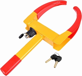 Wheel Lock Security Tire Clamp - Zone Tech Premium Quality Heavy Duty Adjustable Anti- Theft Protective Vehicle Safety for SUV Boats Trailers Motorcycles