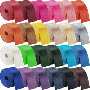 Windyun 24 Rolls Nylon Webbing 1/1.5/2 Inch Wide Heavyweight Nylon Strap 3.3 Yard 24 Colors Webbing Strap DIY Craft Gear Repair, Pet Collars, Pet Leash, Backpack, Gardening