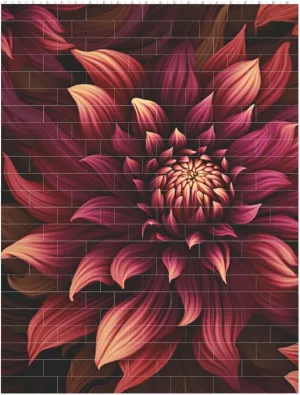 Wine Red Artistic Flower Building Block Puzzle Personalized Building Bricks for Adults Block Puzzle Building DIY Brick Block Puzzles Valentine's Day Gifts for Home Decor Brick Puzzle