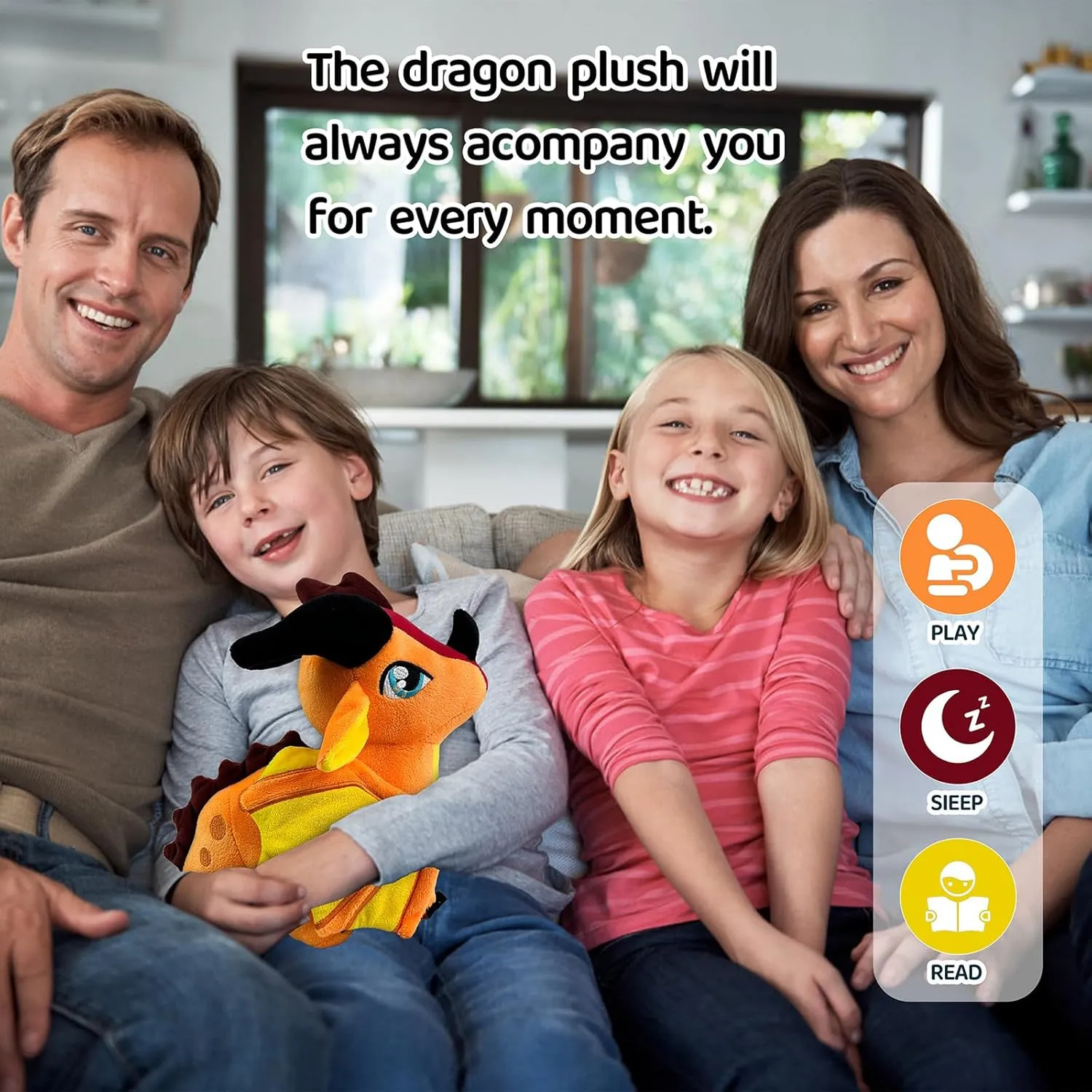 Wings Dragon Plush Stuffed Animal Plushies Toys Cute Fire Dragon Stuffy for Kids Boys Girls for Aged 3 (Red)