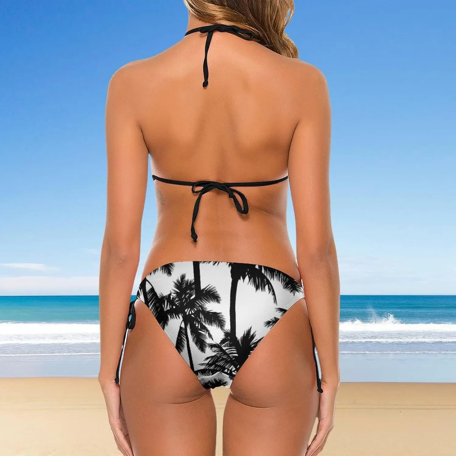 Women 2 PC Bikini Set Sexy Sling Halter String Swimsuit Beach Vacation S - XXL