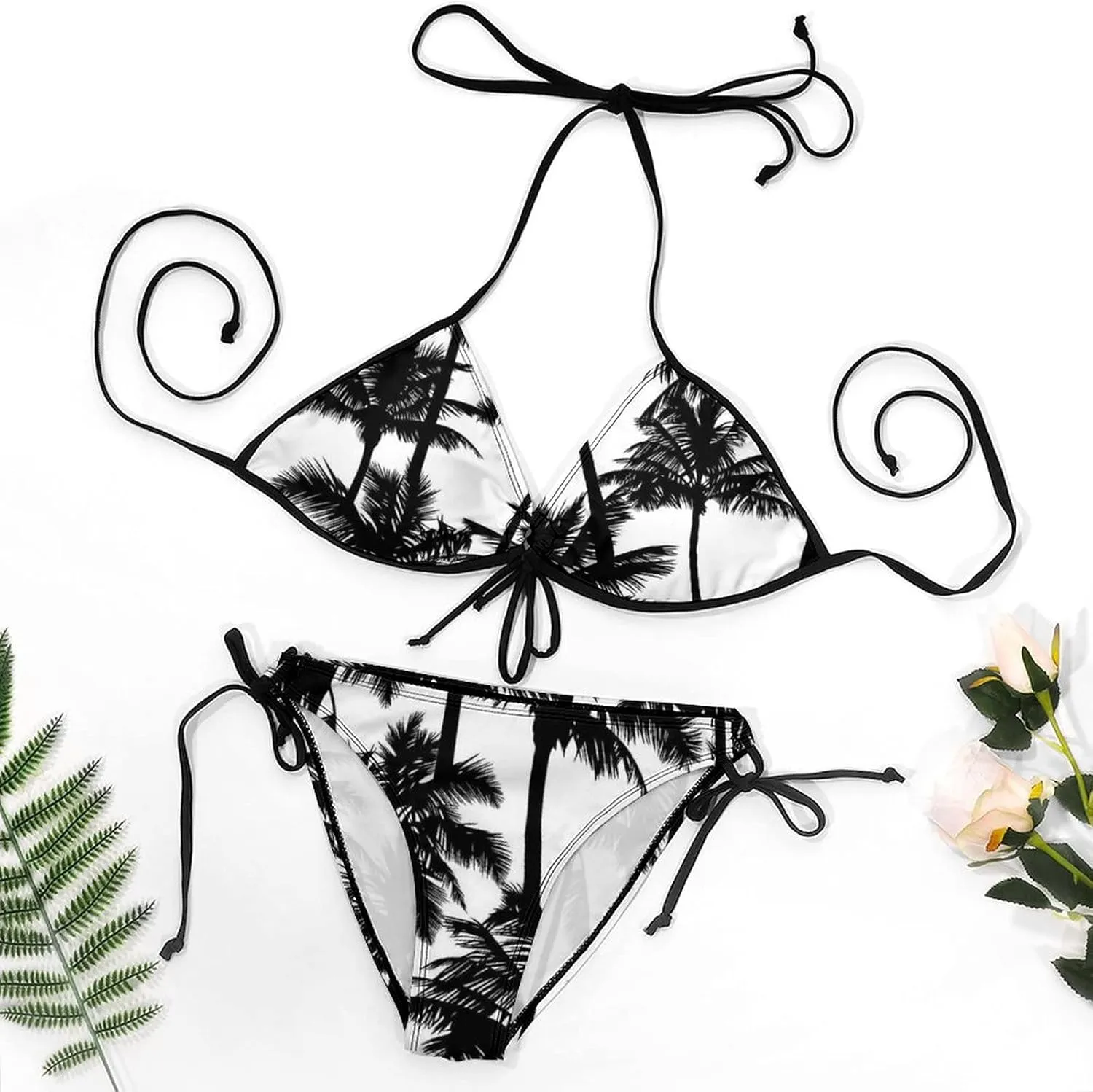 Women 2 PC Bikini Set Sexy Sling Halter String Swimsuit Beach Vacation S - XXL