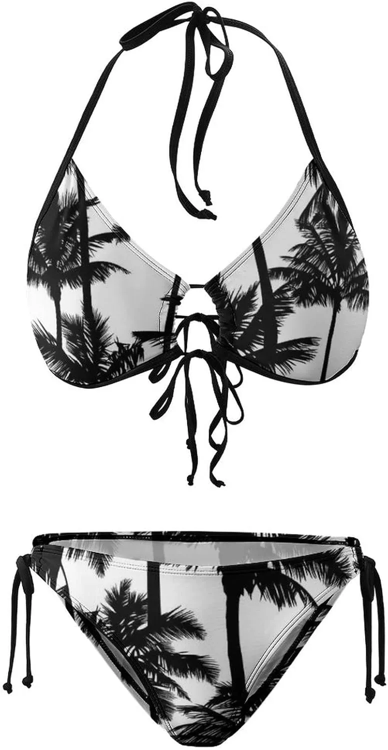 Women 2 PC Bikini Set Sexy Sling Halter String Swimsuit Beach Vacation S - XXL