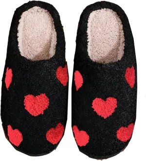 Women Men Home Slippers Romantic Valentine's Day Couple Love Pattern Fluzzy Plush Warm Slippers Anti Slip House Slippers Indoor Shoes