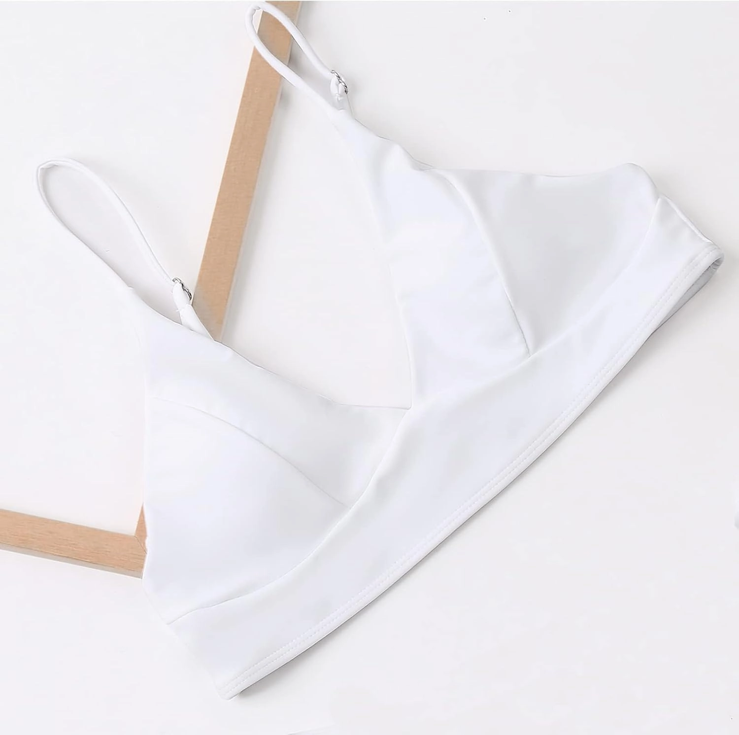 Women's Bikini Top Soild Color Push Up V Neck Bathing Suit Swimsuit Top