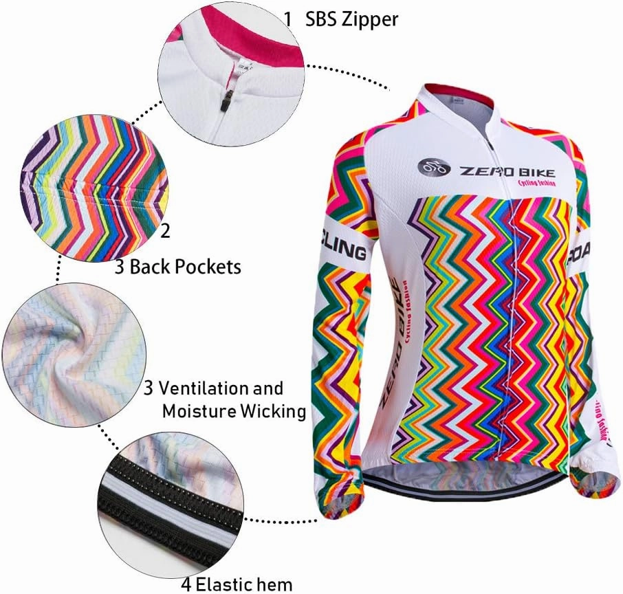 Women's Breathable Long Sleeve Cycling Suit 3D Gel Padded Bicycle Cloting Pants Set UV Protective
