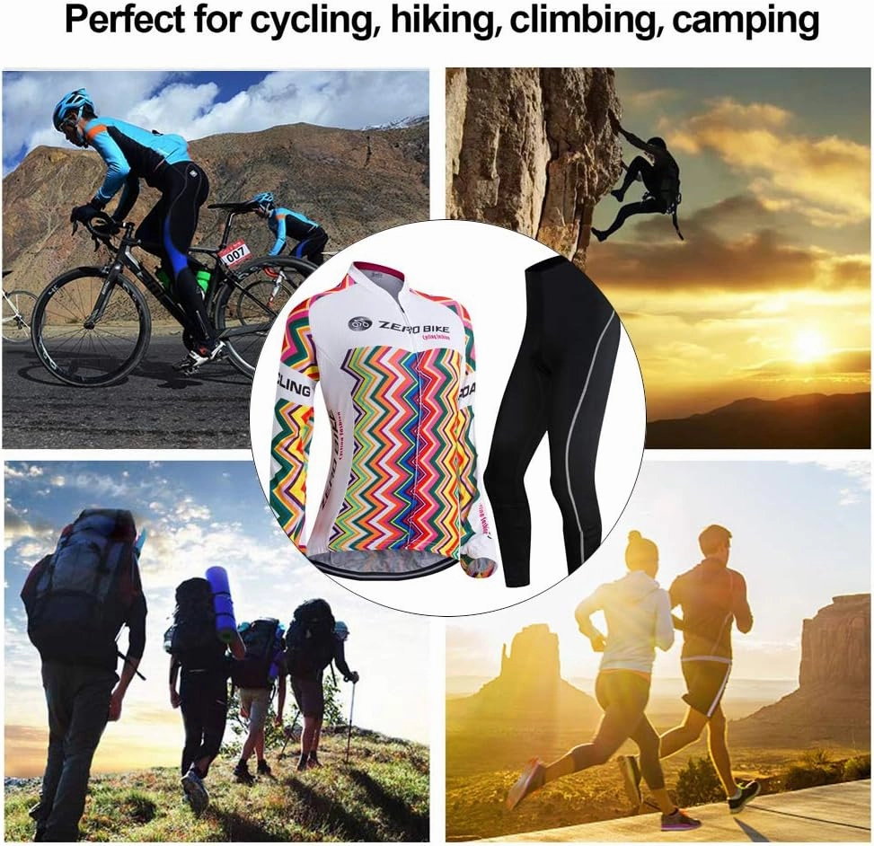 Women's Breathable Long Sleeve Cycling Suit 3D Gel Padded Bicycle Cloting Pants Set UV Protective