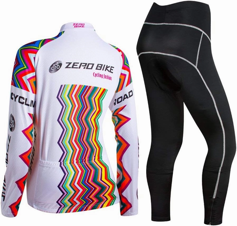 Women's Breathable Long Sleeve Cycling Suit 3D Gel Padded Bicycle Cloting Pants Set UV Protective
