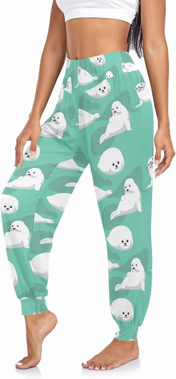 Women's Pajama Pants Harp Seal Women Harem Pants Sweatpants Yoga Pants Athletic Lounge Pants S