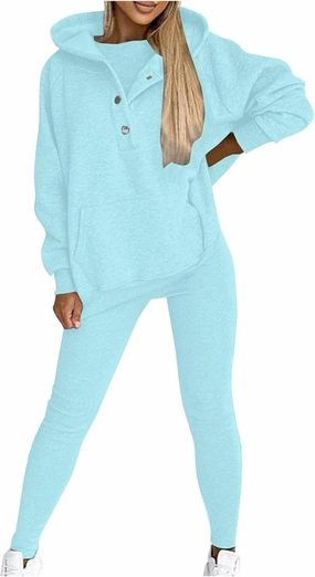 Women Sweat Suit Oversized Hoodies And Leggings Casual Comfortable Sweatshirt 2 Piece Suit Matching Sets
