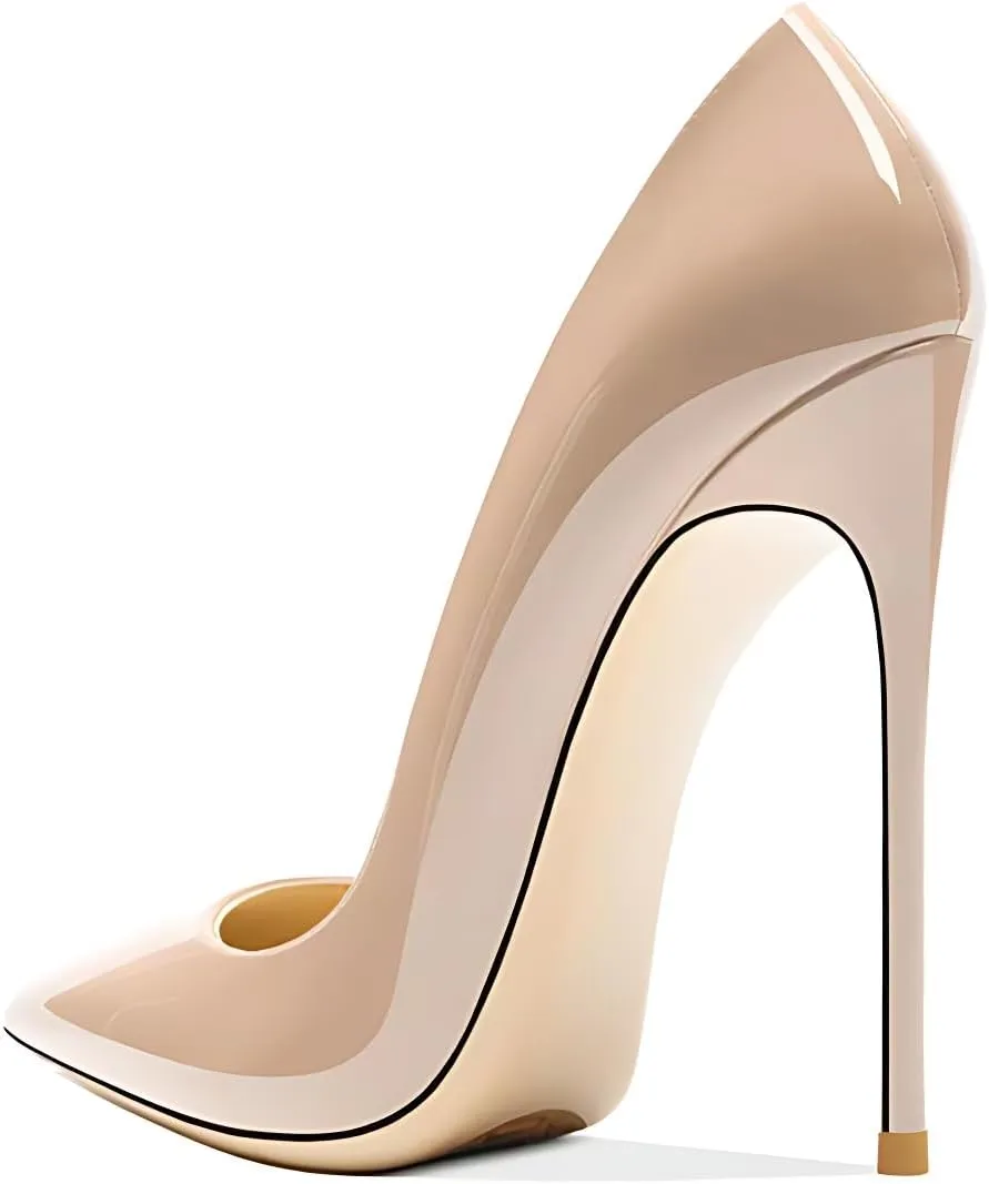 Women's Pointed Toe Shallow Stiletto Heels 4.7 Inch Pumps Wedding Party Banquet Shoes