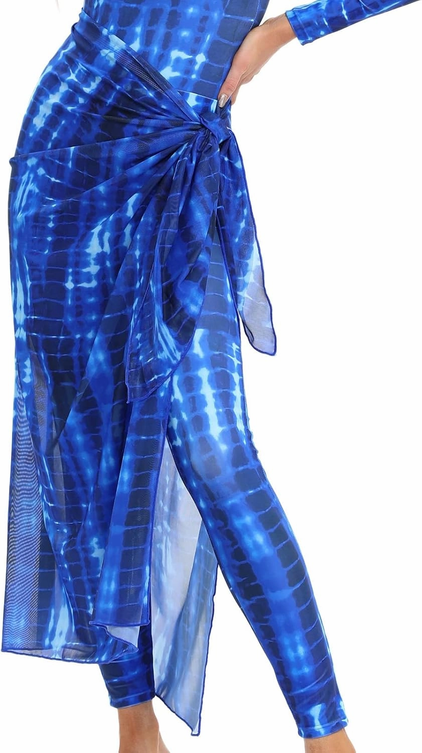 Womens 3 Pieces Long Sleeve Back Zipper Muslim Swimsuits Full Cover Islamic Swimwear Modest Print Burkini Bathing Suit