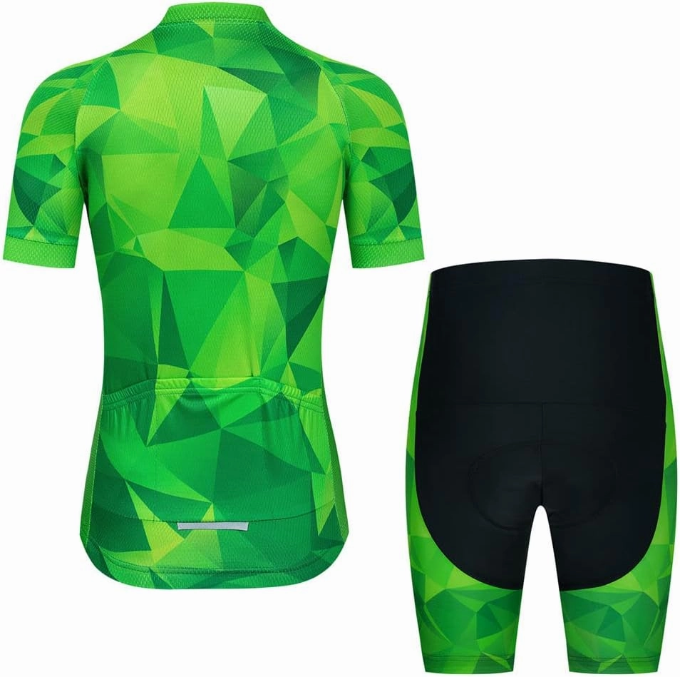 Womens Cycling Jersey Set, Summer Short Sleeve Ladies Mountain Bike Shirt and Shorts Kit MTB Suit Bicycle Clothes