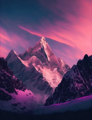 Wooden Puzzles for Adults 1000 Pieces - Wooden Puzzle,Jigsaw Puzzle Pink Dreamy Sunset - Magnificent Snowy Mountains Puzzles Toy，Family Games,Stress Relief Games,Train The Brain Toy
