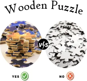 Wooden Puzzles for Adults 1000 Pieces - Wooden Puzzle,Jigsaw Puzzle Sunset Camping Campfire Puzzles Toy，Family Games,Back Letter Partitions,Stress Relief Games,Train The Brain Toy