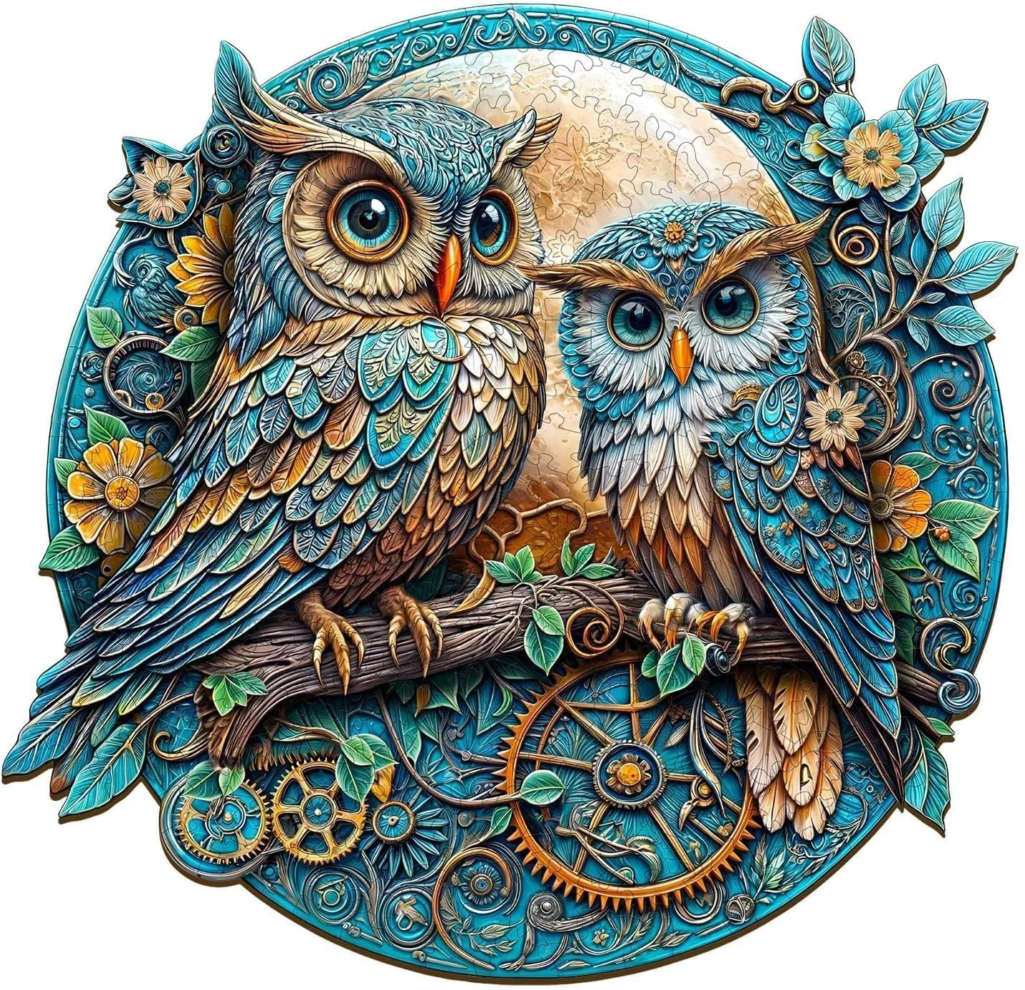 Wooden Puzzles for Adults - Embossed Owl Puzzle, Unique Shape Wooden Jigsaw Puzzle for Adults, Wood Puzzles Adult, Good Gift Idea for Family, Wall Art Home Decor (S-8.5 * 8in -100 Pieces)