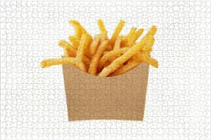 Wooden Puzzles French Fries Brown Kraft Paper Bag White Jigsaw Puzzles for Adults 1000 Pieces Impossible Puzzle Challenging Puzzle Educational Toys Decompression Game
