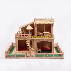 WOODEN DOUBLE STORY FARMHOUSE