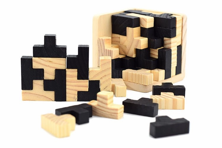Wooden Luban 3D Cube Board Game – 54L Cube IQ Brain Teaser for Family Fun, Educational Play, and Memorable Parties with Kids & Adults