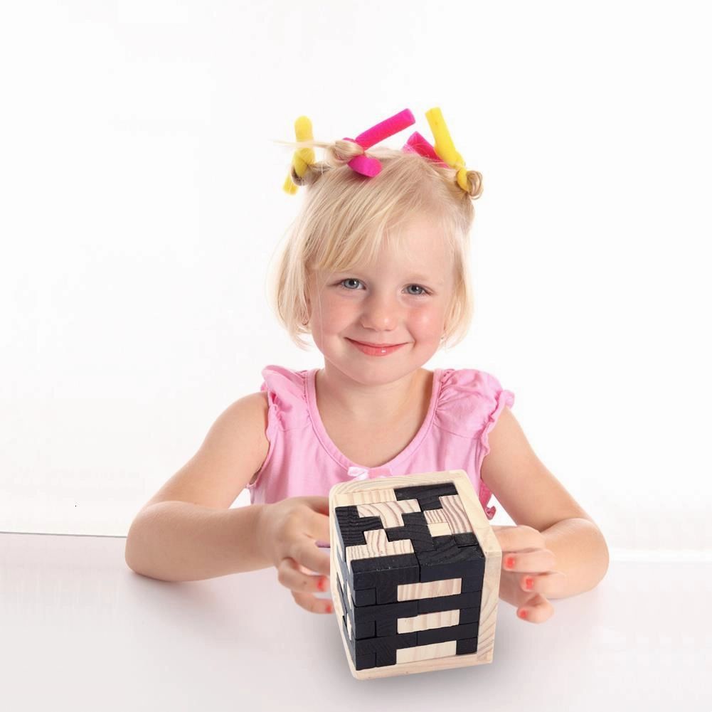 Wooden Luban 3D Cube Board Game – 54L Cube IQ Brain Teaser for Family Fun, Educational Play, and Memorable Parties with Kids & Adults