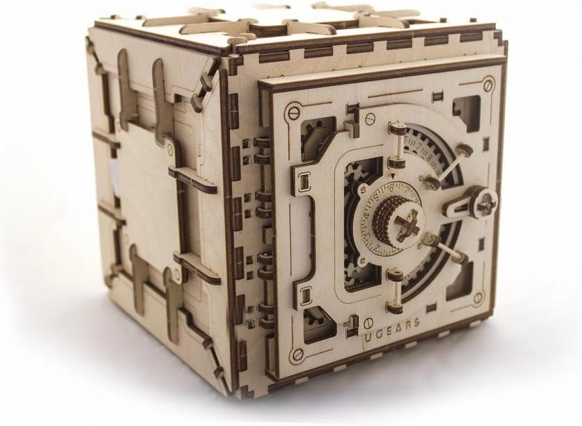 Wooden Mechanical Model Safe, DIY Cube, 3D Puzzle for Adults and Teens, Best School Project, Craft Set