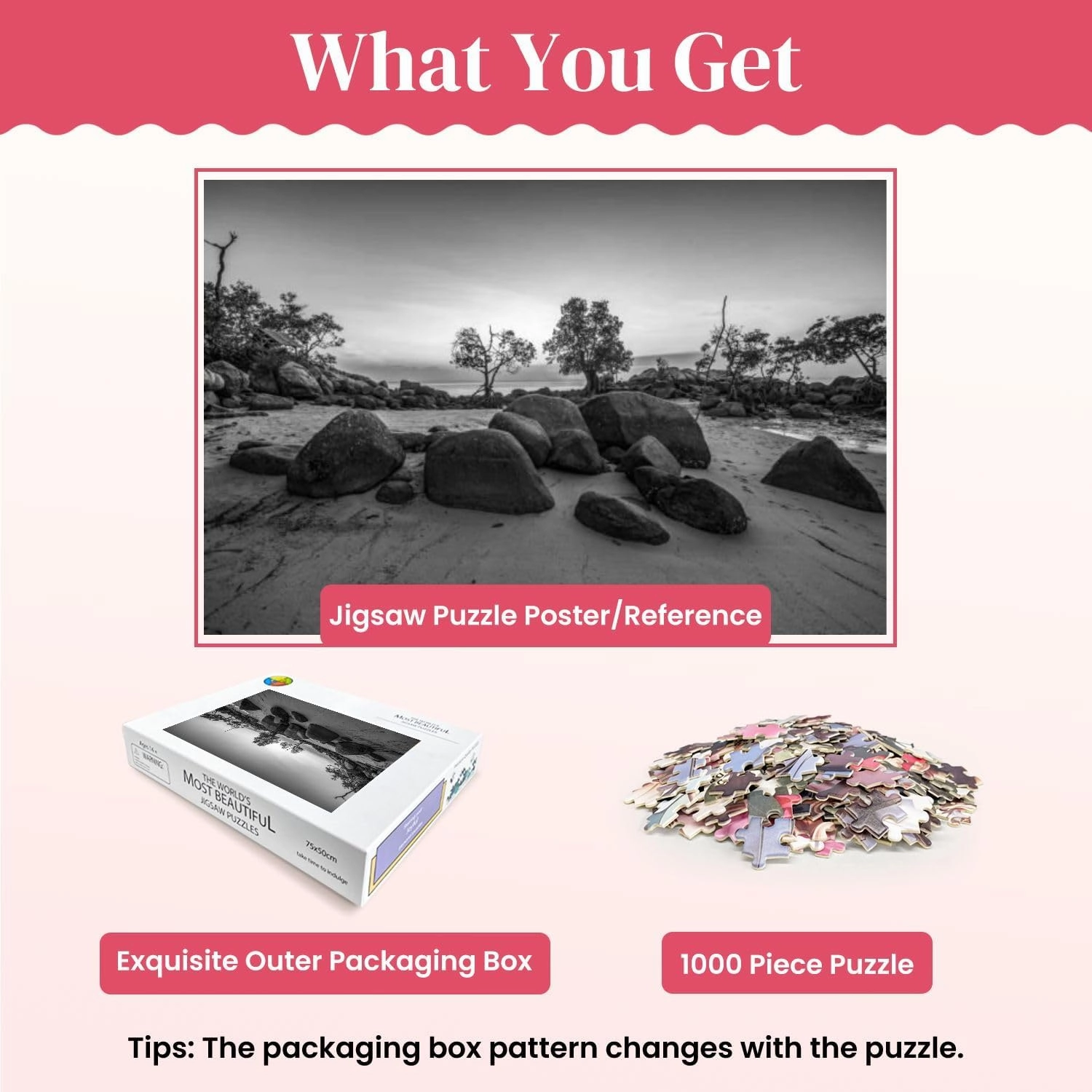 Wooden Puzzles Blackwhite Photos Landscape Wonderful Bintan Indonesia Jigsaw Puzzles for Adults 1000 Pieces Impossible Puzzle Challenging Puzzle Educational Toys Decompression Game