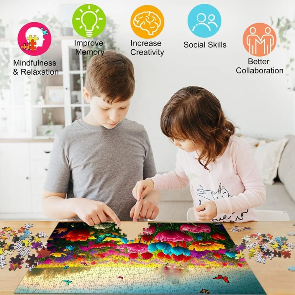 Wooden Puzzles for Adults 500 Pieces - Jigsaw Puzzle Grassland Elephant Wooden Puzzle,Stress Relief Games,Family Games,Puzzles Full of Challenges and Excitement,Gifts,Educational Puzzles