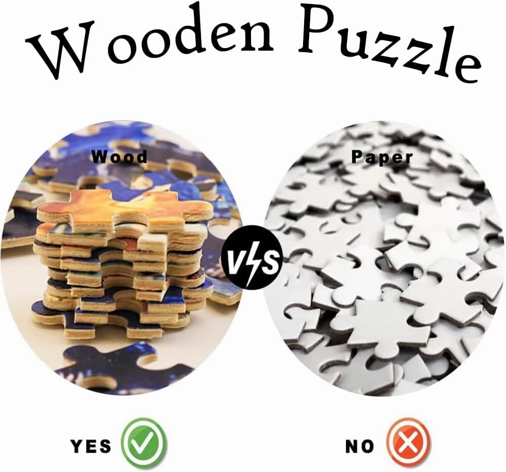 Wooden Puzzles for Adults 500 Pieces - Jigsaw Puzzle Grassland Elephant Wooden Puzzle,Stress Relief Games,Family Games,Puzzles Full of Challenges and Excitement,Gifts,Educational Puzzles