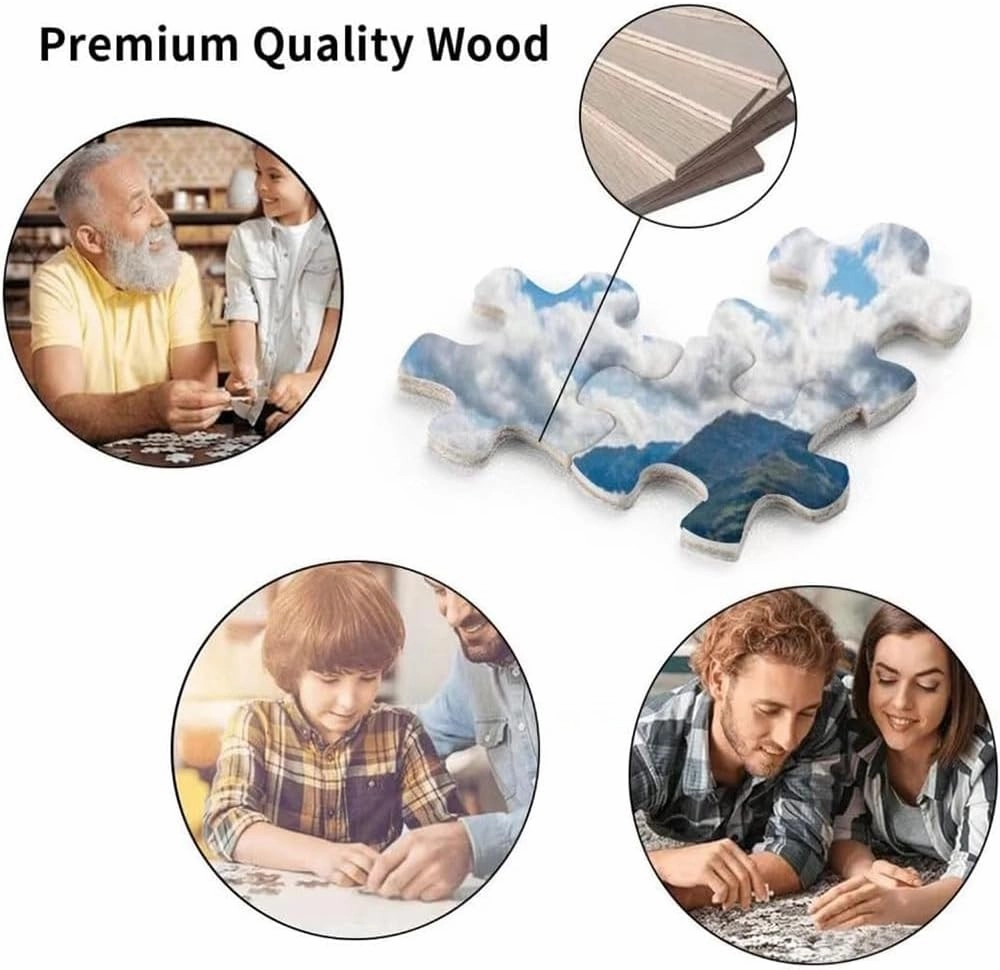 Wooden Puzzles for Adults 500 Pieces - Jigsaw Puzzle Grassland Elephant Wooden Puzzle,Stress Relief Games,Family Games,Puzzles Full of Challenges and Excitement,Gifts,Educational Puzzles
