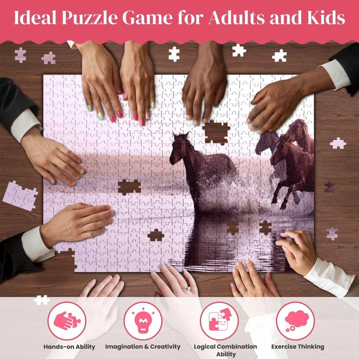 Wooden Puzzles Grassland Jigsaw Puzzles for Adults 500 Pieces Impossible Puzzle Challenging Puzzle Educational Toys Decompression Game