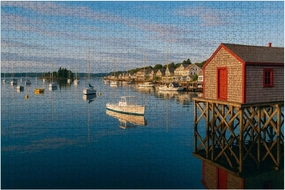 Wooden Puzzles Harbor Rustic Fishing pier Maine Fishing Village Jigsaw Puzzles for Adults 1000 Pieces Impossible Puzzle Challenging Puzzle Educational Toys Decompression Game