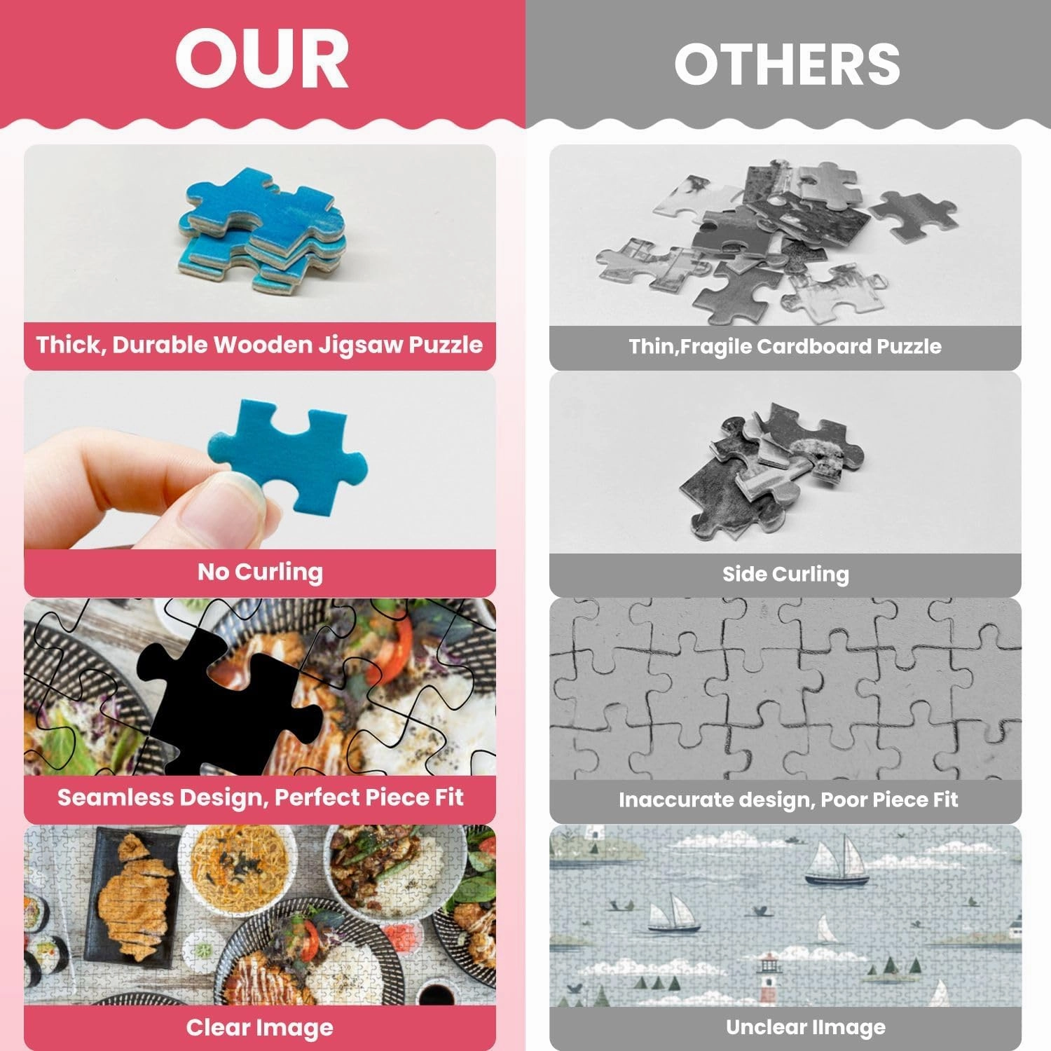 Wooden Puzzles Japanese Food Table Jigsaw Puzzles for Adults 1000 Pieces Impossible Puzzle Challenging Puzzle Educational Toys Decompression Game