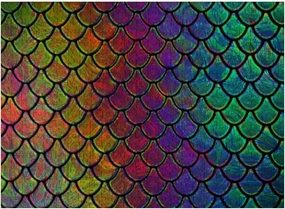 Wooden Puzzles Mermaid Fish Scale Squama Holographic Neon Stained Glass Rainbow Jigsaw Puzzles for Adults 500 Pieces Impossible Puzzle Challenging Puzzle Educational Toys Decompression Game