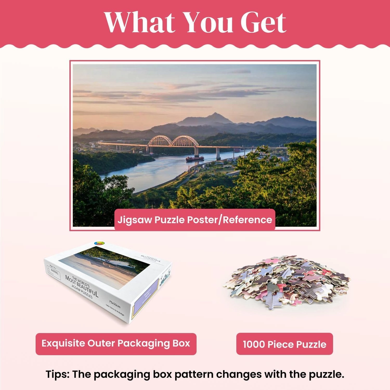 Wooden Puzzles Panama Canal Waterway Jigsaw Puzzles for Adults 1000 Pieces Impossible Puzzle Challenging Puzzle Educational Toys Decompression Game