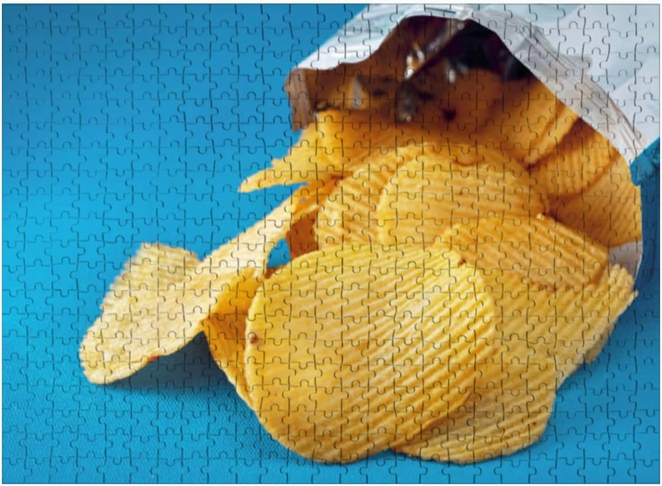 Wooden Puzzles Potato Chips Bag Package Spill Out Table Jigsaw Puzzles for Adults 500 Pieces Impossible Puzzle Challenging Puzzle Educational Toys Decompression Game