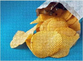 Wooden Puzzles Potato Chips Bag Package Spill Out Table Jigsaw Puzzles for Adults 500 Pieces Impossible Puzzle Challenging Puzzle Educational Toys Decompression Game