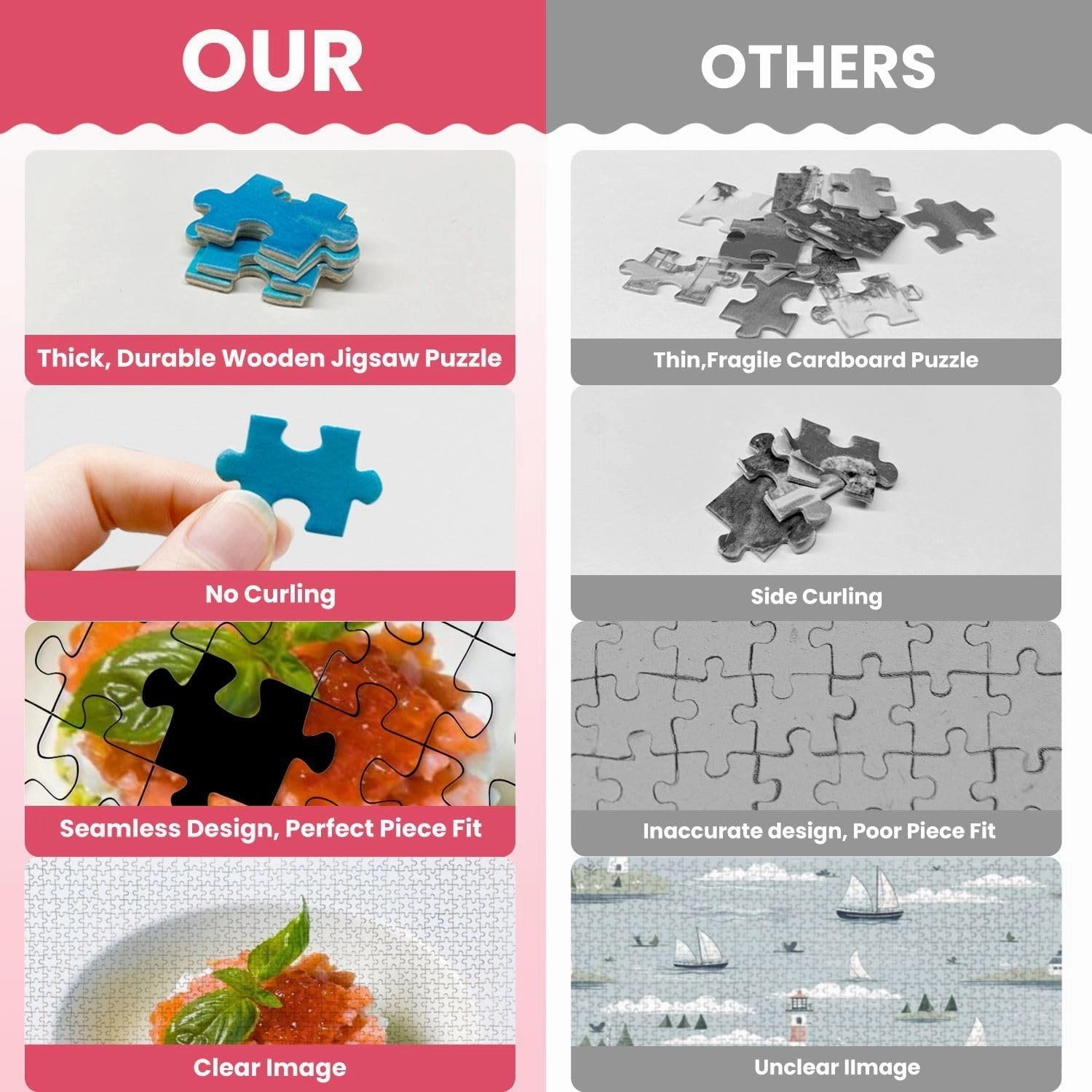 Wooden Puzzles Tasty Fish Salad Jigsaw Puzzles for Adults 1000 Pieces Impossible Puzzle Challenging Puzzle Educational Toys Decompression Game